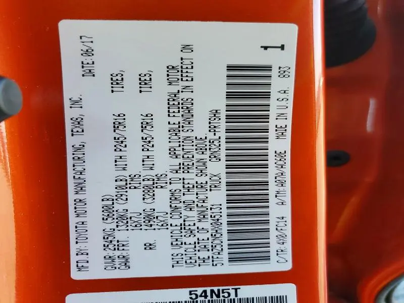 2017 TOYOTA TACOMA DOUBLE CAB  