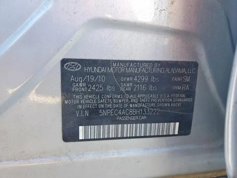 2011 HYUNDAI SONATA LIMITED  