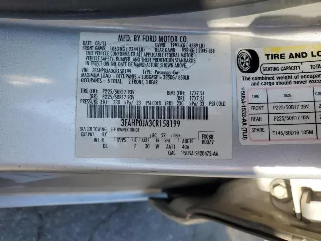 2012 FORD FUSION SEL