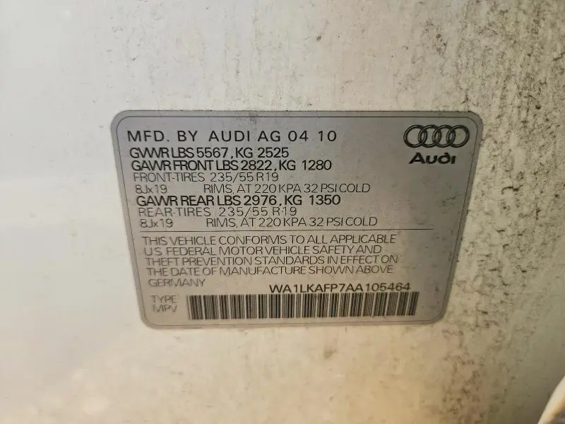 2010 AUDI Q5 PREMIUM PLUS  