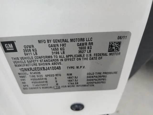 2011 CHEVROLET TRAVERSE LT  