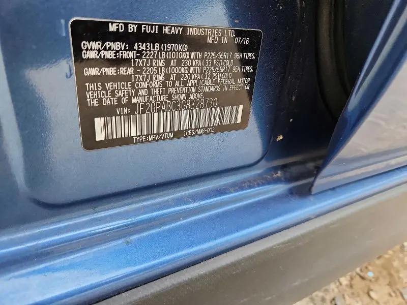2016 SUBARU CROSSTREK PREMIUM  
