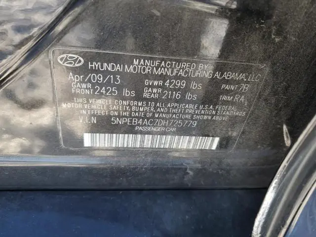 2013 HYUNDAI SONATA GLS  