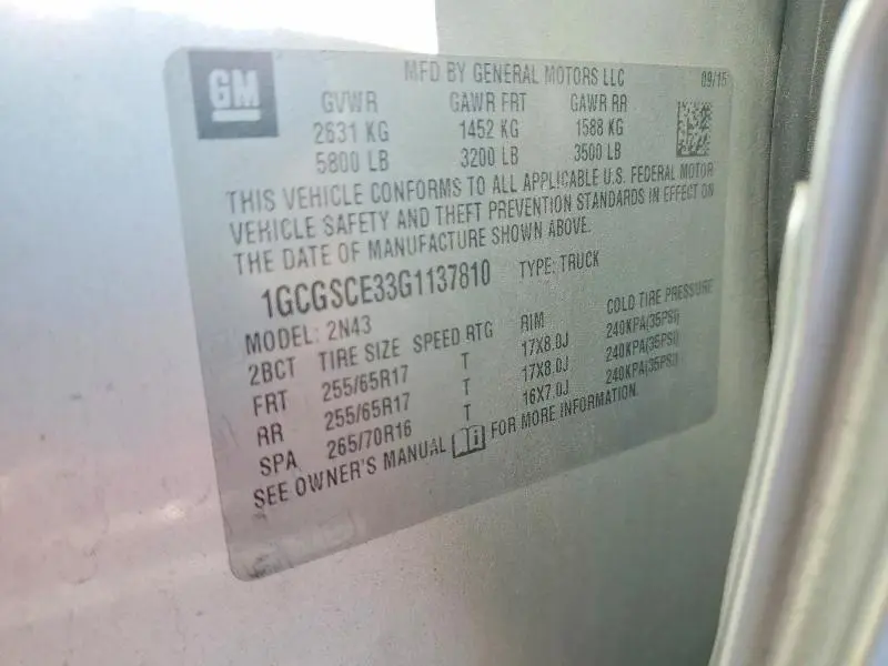 2016 CHEVROLET COLORADO LT  