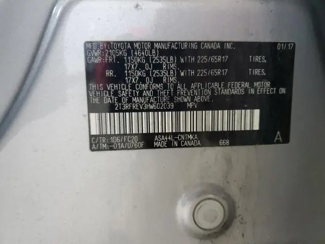 2017 TOYOTA RAV4 XLE