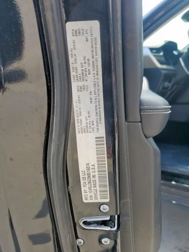 2022 JEEP GRAND CHEROKEE L LIMITED  