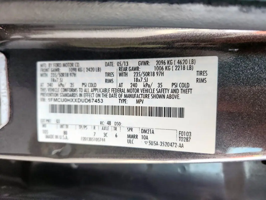 2013 FORD ESCAPE SEL  