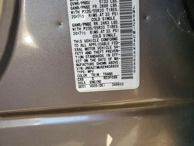 2014 NISSAN MURANO S  