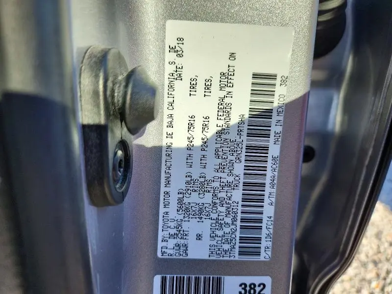 2018 TOYOTA TACOMA DOUBLE CAB  