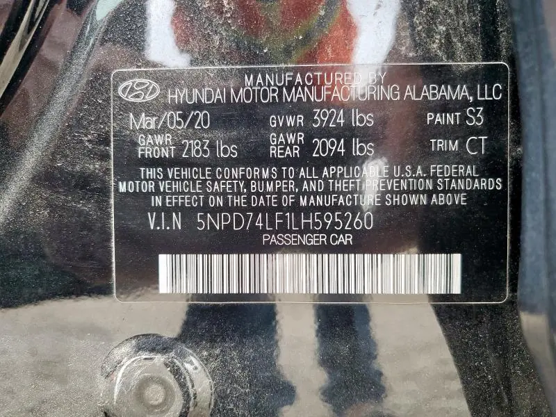 2020 HYUNDAI ELANTRA SE  