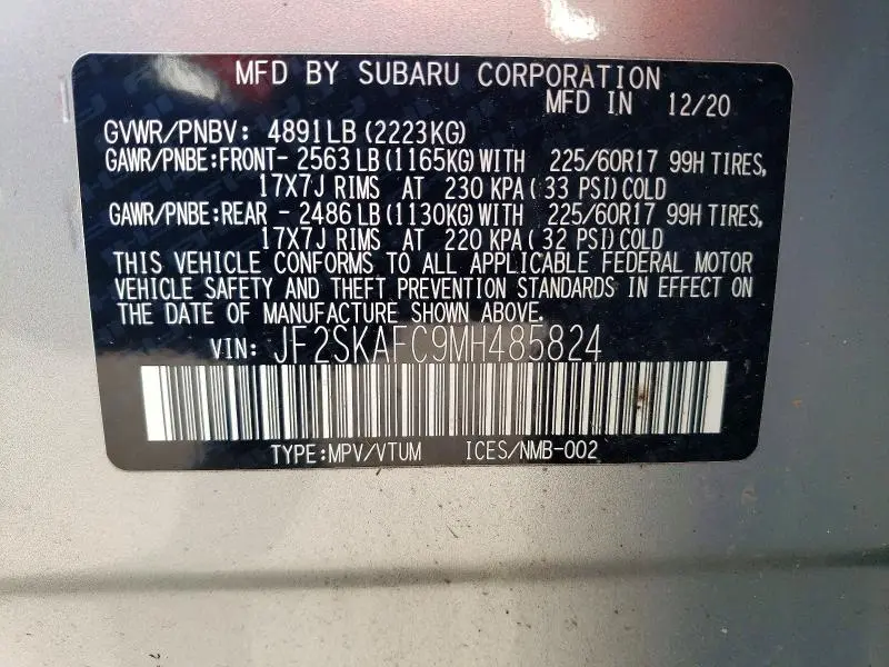 2021 SUBARU FORESTER PREMIUM  