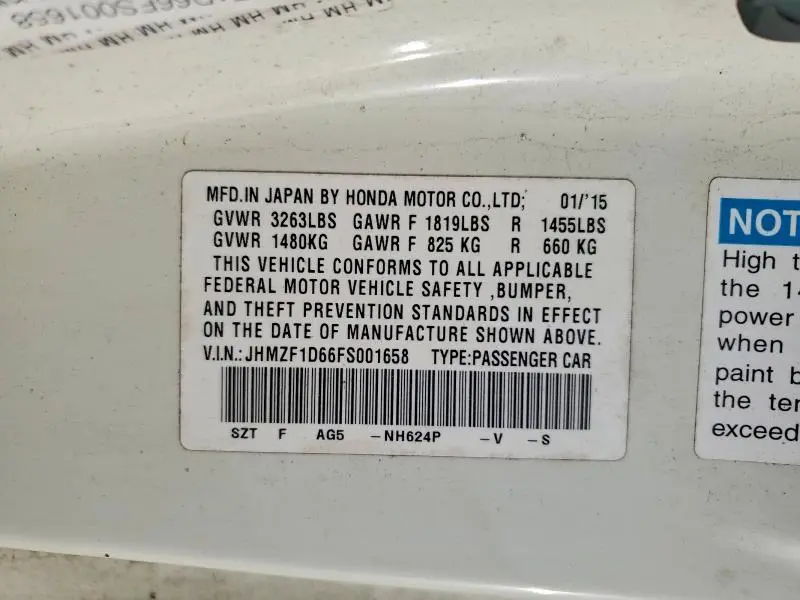 2015 HONDA CR-Z EX  