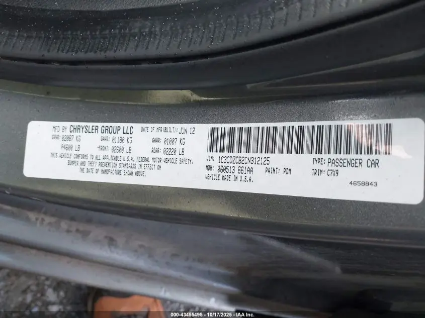 2012 DODGE AVENGER SXT