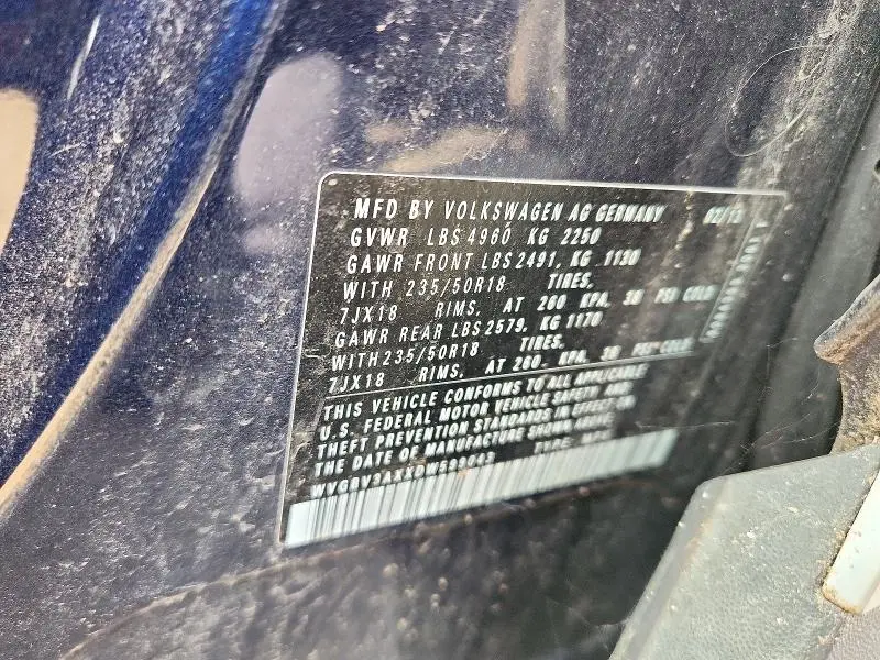 2013 VOLKSWAGEN TIGUAN S  