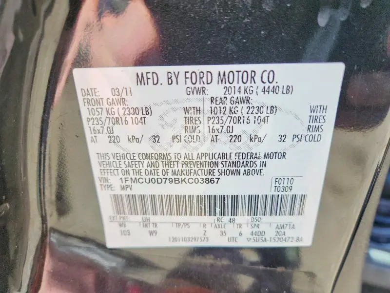 2011 FORD ESCAPE XLT  