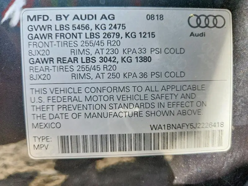 2018 AUDI Q5 PREMIUM PLUS  