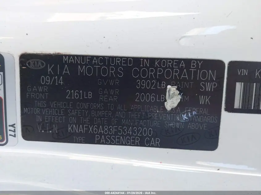 2015 KIA FORTE KOUP EX