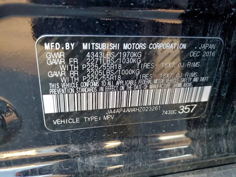 2017 MITSUBISHI OUTLANDER SPORT SEL  