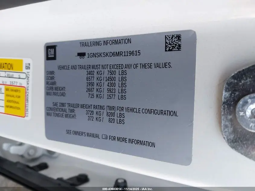 2021 CHEVROLET TAHOE 4WD PREMIER