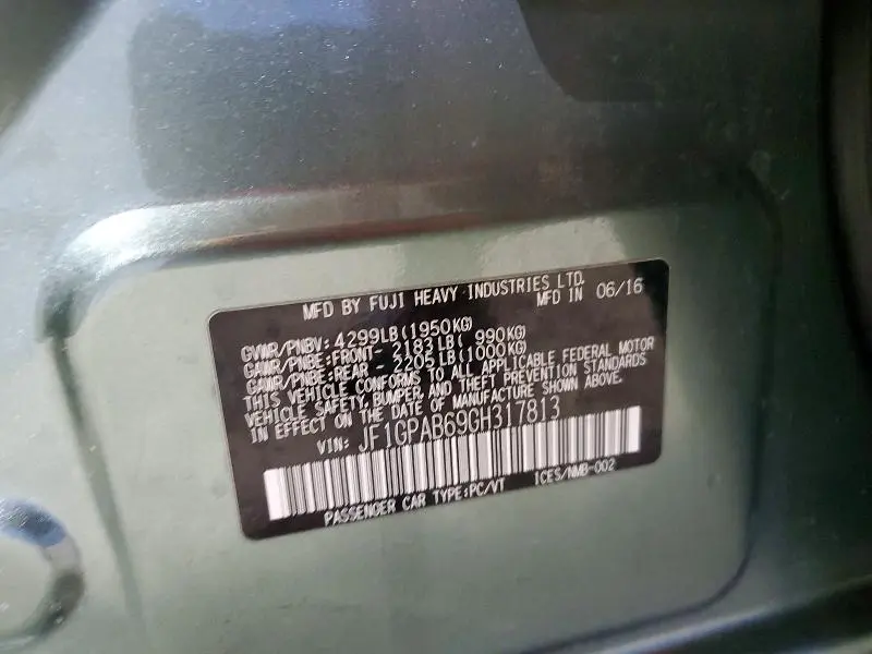 2016 SUBARU IMPREZA PREMIUM  