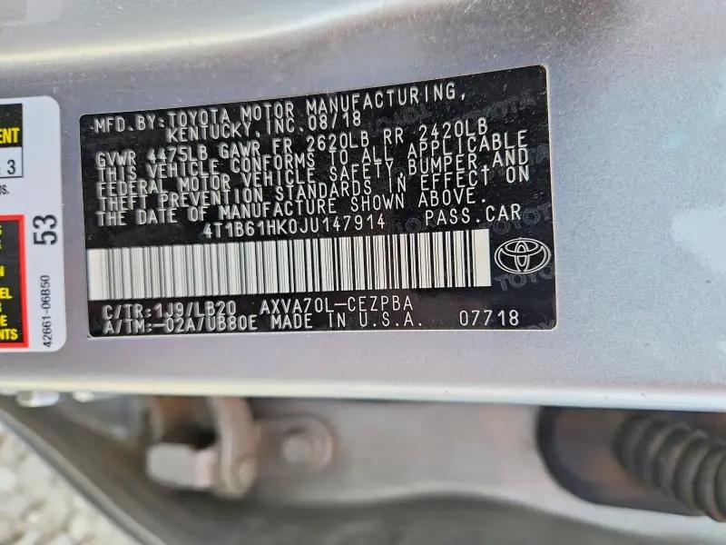 2018 TOYOTA CAMRY XSE  