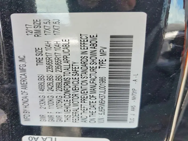 2018 HONDA CR-V LX  