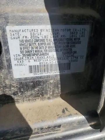 2015 NISSAN SENTRA S  