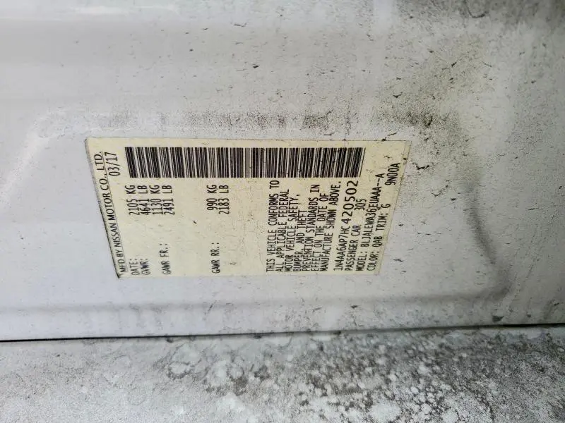 2017 NISSAN MAXIMA 3.5 SL  