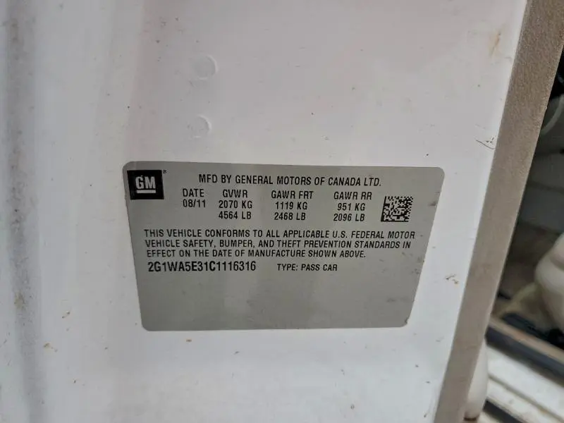 2012 CHEVROLET IMPALA LS  