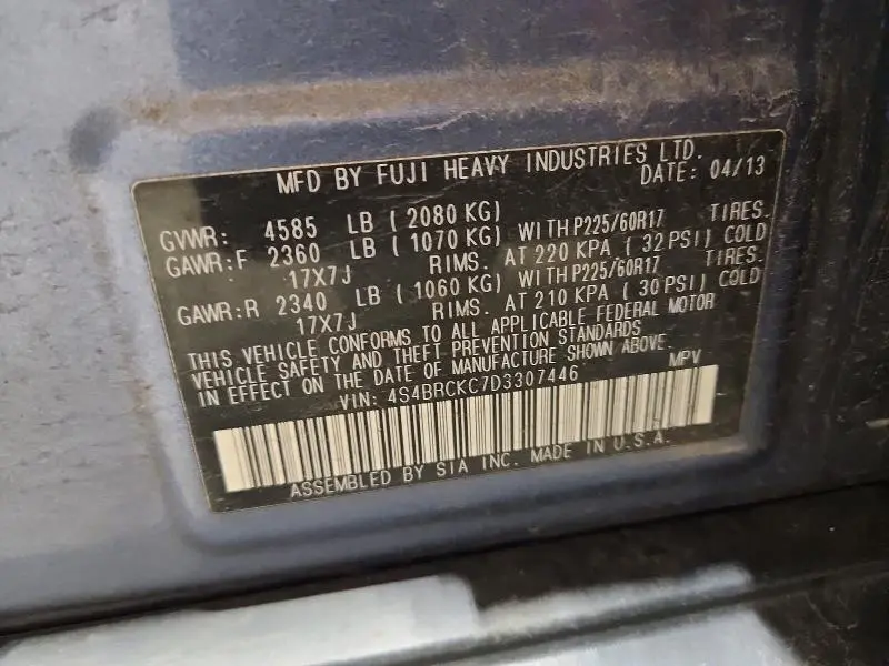 2013 SUBARU OUTBACK 2.5I LIMITED  