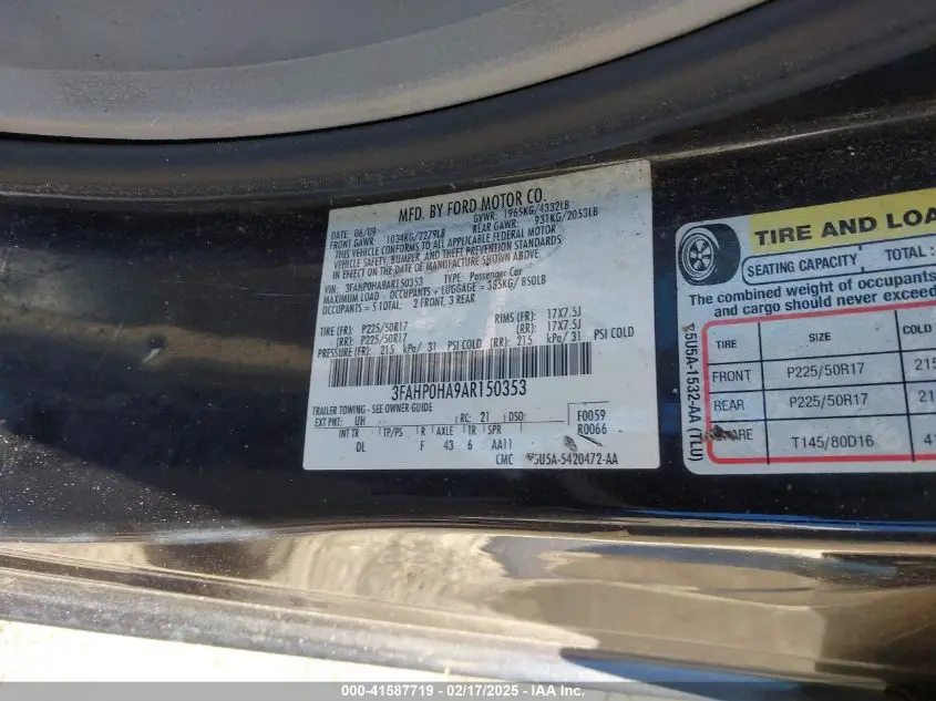2010 FORD FUSION SE