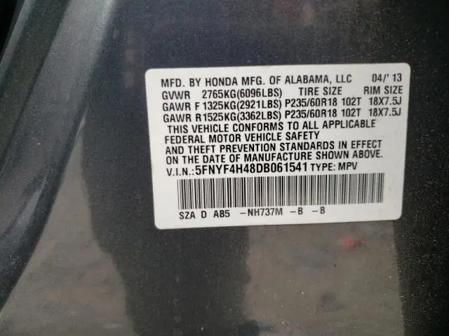 2013 HONDA PILOT EX  