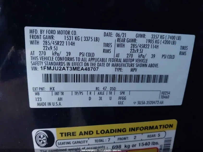 2021 FORD EXPEDITION LIMITED