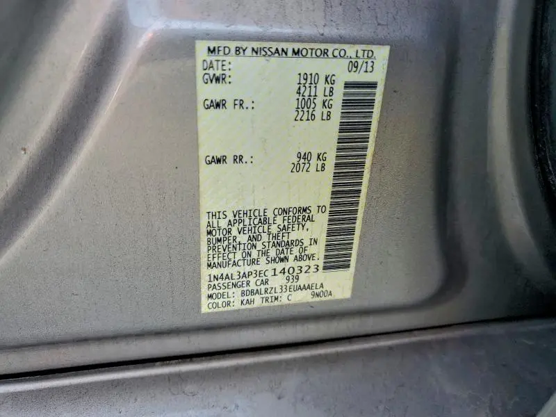 2014 NISSAN ALTIMA 2.5  