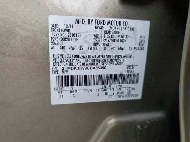 2012 FORD EDGE LIMITED  