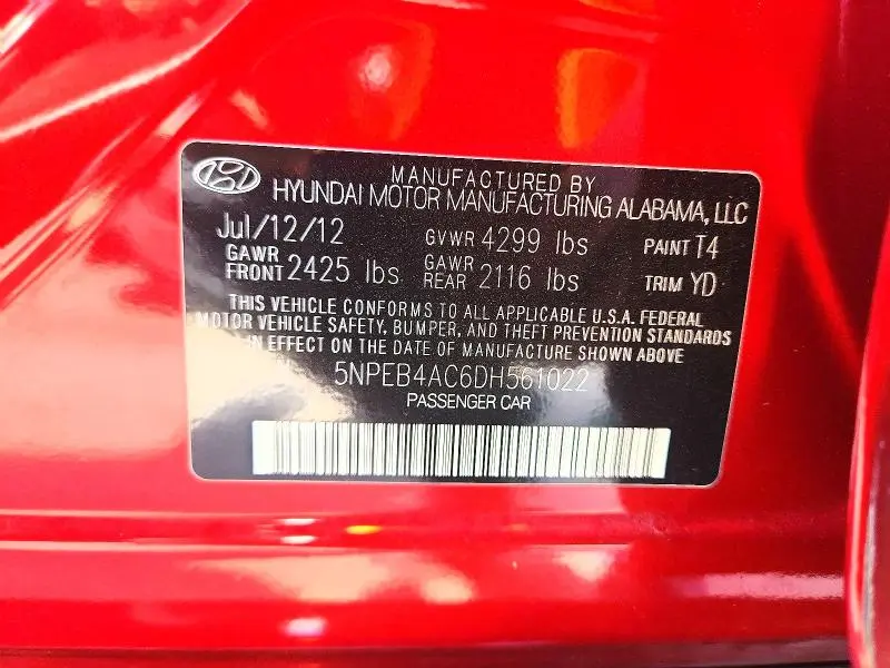 2013 HYUNDAI SONATA GLS  