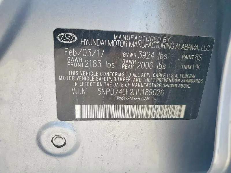 2017 HYUNDAI ELANTRA SE  