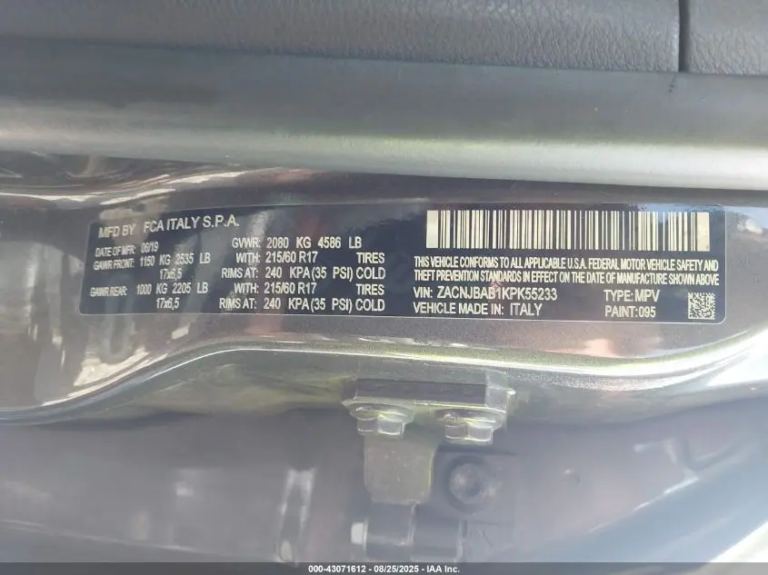 2019 JEEP RENEGADE UPLAND 4X4