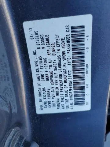 2013 HONDA ACCORD EXL