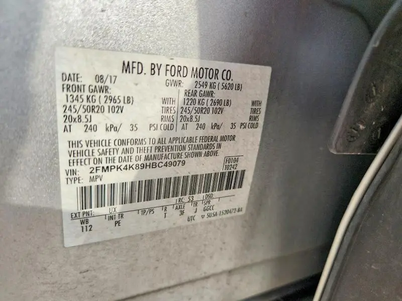 2017 FORD EDGE TITANIUM  
