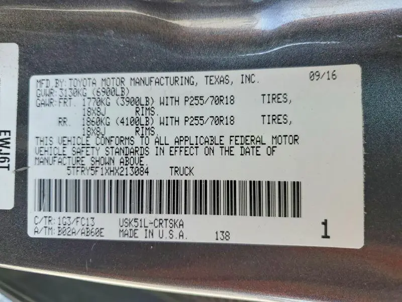 2017 TOYOTA TUNDRA SR5  
