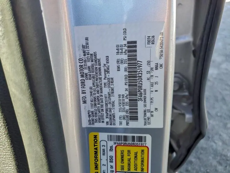 2013 FORD FUSION TITANIUM HEV  