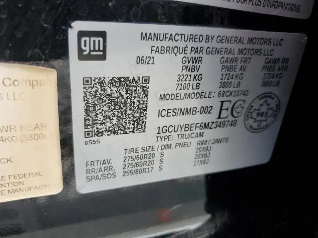 2021 CHEVROLET SILVERADO K1500 CUSTOM  