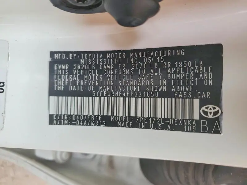 2015 TOYOTA COROLLA LE  