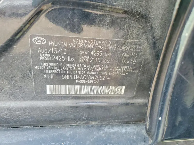 2013 HYUNDAI SONATA GLS  