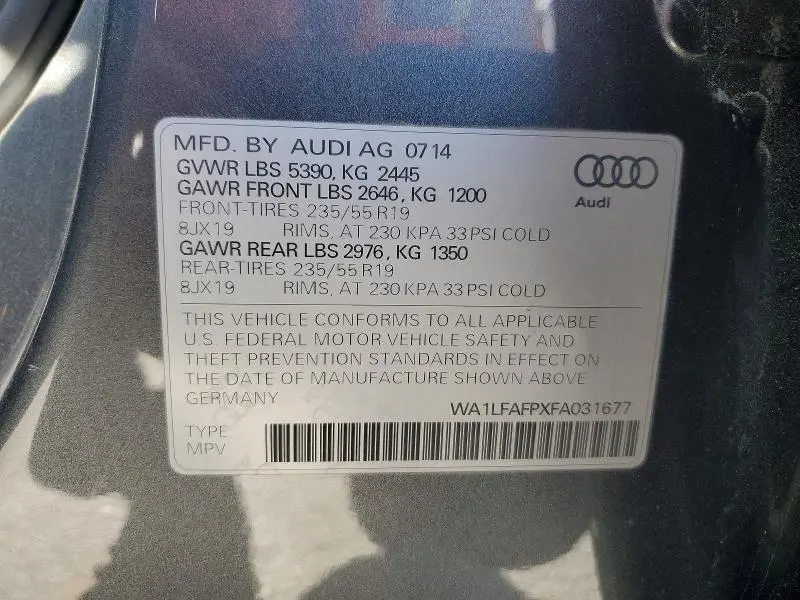 2015 AUDI Q5 PREMIUM PLUS  