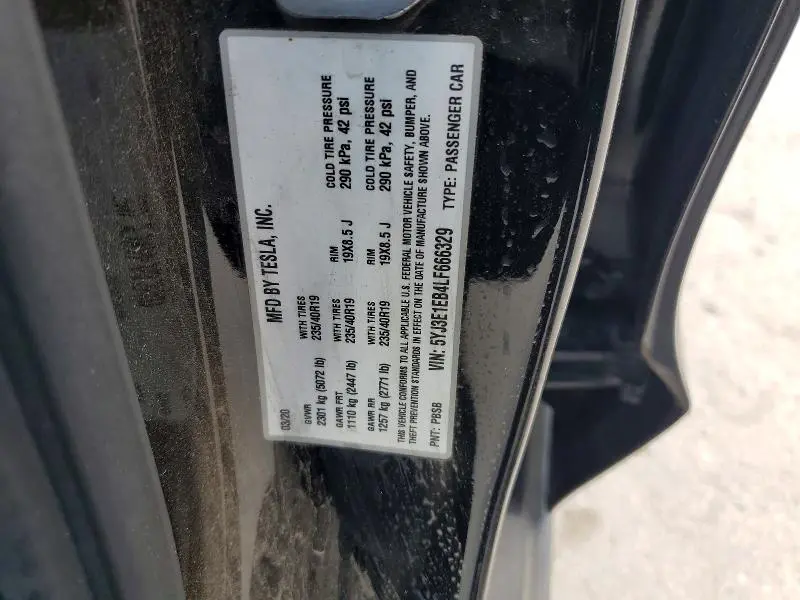 2020 TESLA MODEL 3   