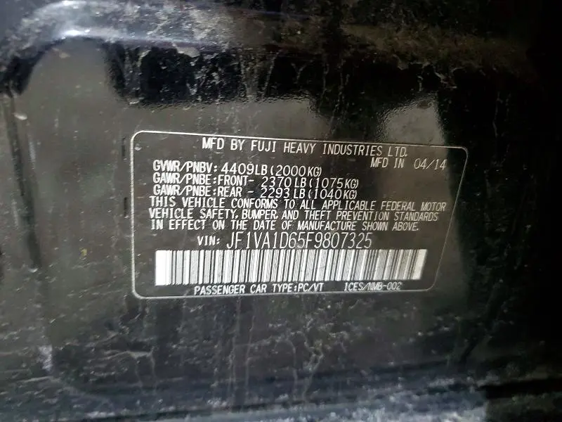 2015 SUBARU WRX PREMIUM  