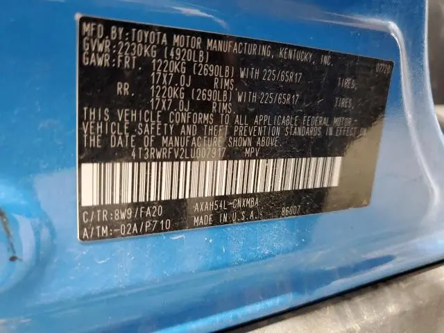 2020 TOYOTA RAV4 XLE  