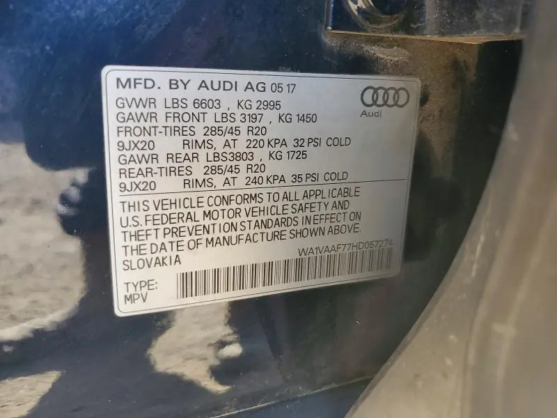 2017 AUDI Q7 PRESTIGE  